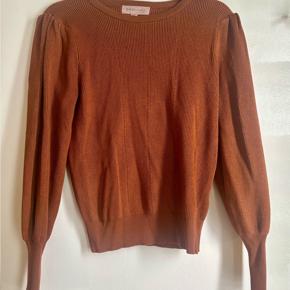 Philosophy Women's Warm Brown Crew Neck Sweater